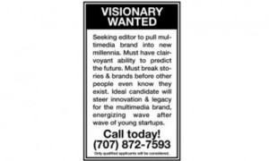 Visionaries Wanted